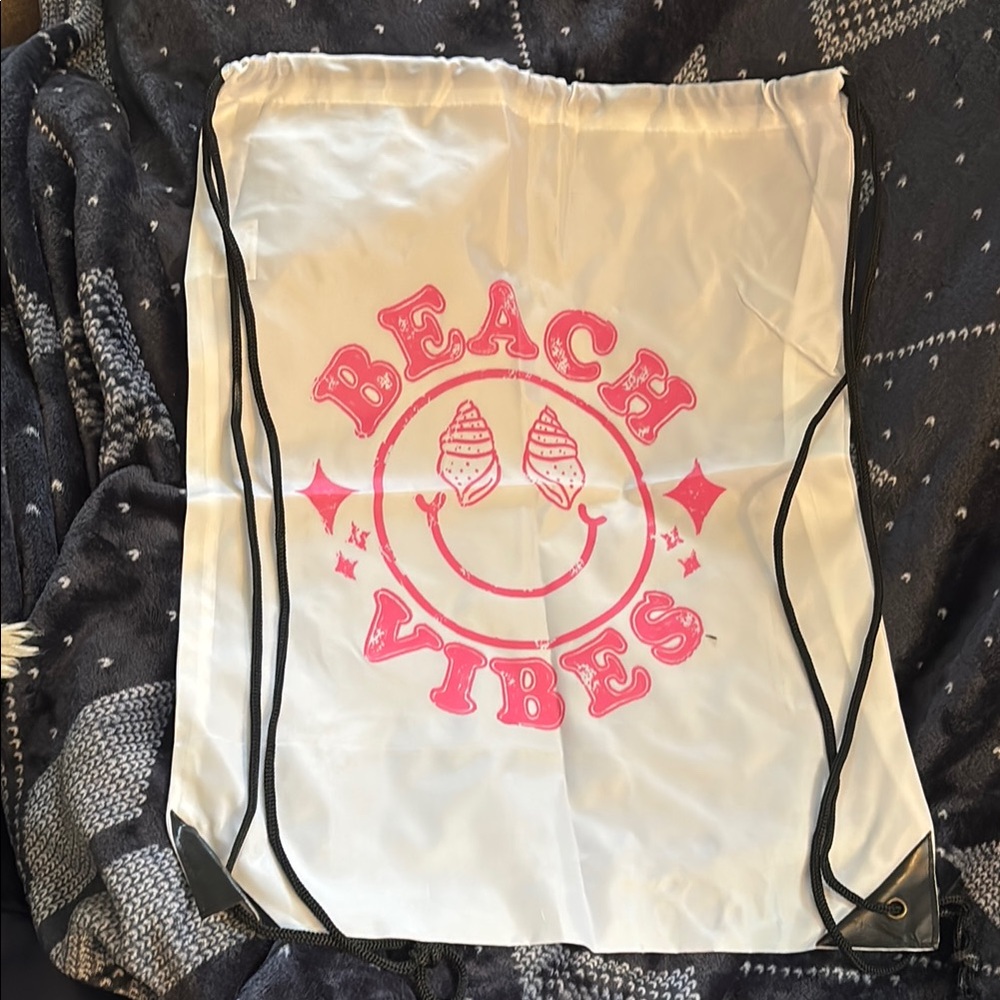 Beach Vibes Drawstring Bag